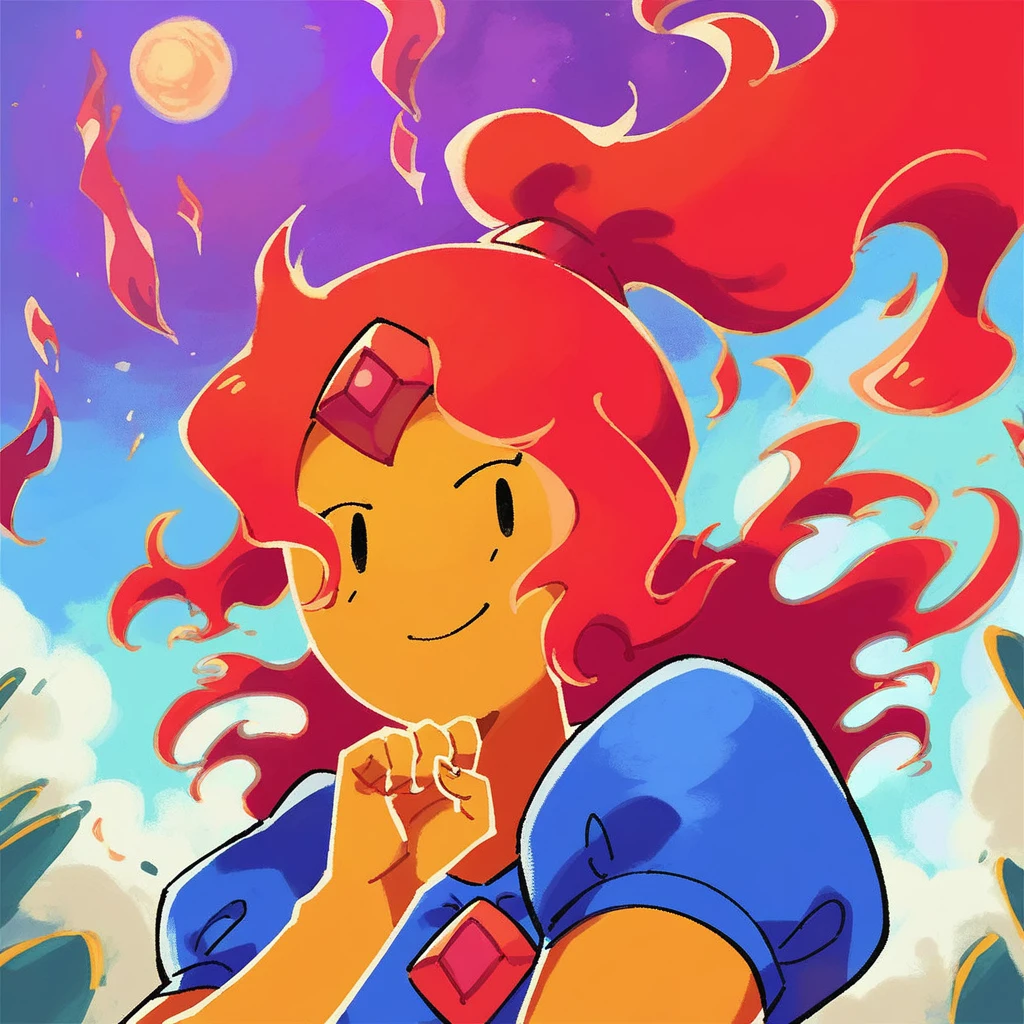 STICKER, (solid outline:1.3), (NSFW:1.2), A detailed illustration of a vivid Sunset Shimmer kneeling down topless, full-Length, Sunsethuman, Sunset Shimmer breasts exposed, Sunset Shimmer from my little pony, Sunset Shimmer in the form of a girl, big breasts, lush breasts, voluminous breasts, firm breast, detailed hands, two tones of hair, red and yellow hair, solo, one character, medium body, turquoise eyes, gentle smile, simple sunset, very beautiful fantasy art, beautiful and elegant female pony girl, red and yellow colour palate, red and yellow colour-theme, vintage t-shirt design, in the style of hand drawing, 3D vector art, fantasy art, watercolour effect, Adobe Illustrator, hand-drawn, digital painting, low-poly, soft lighting, isometric style, retro aesthetic, focused on the character, 4K resolution