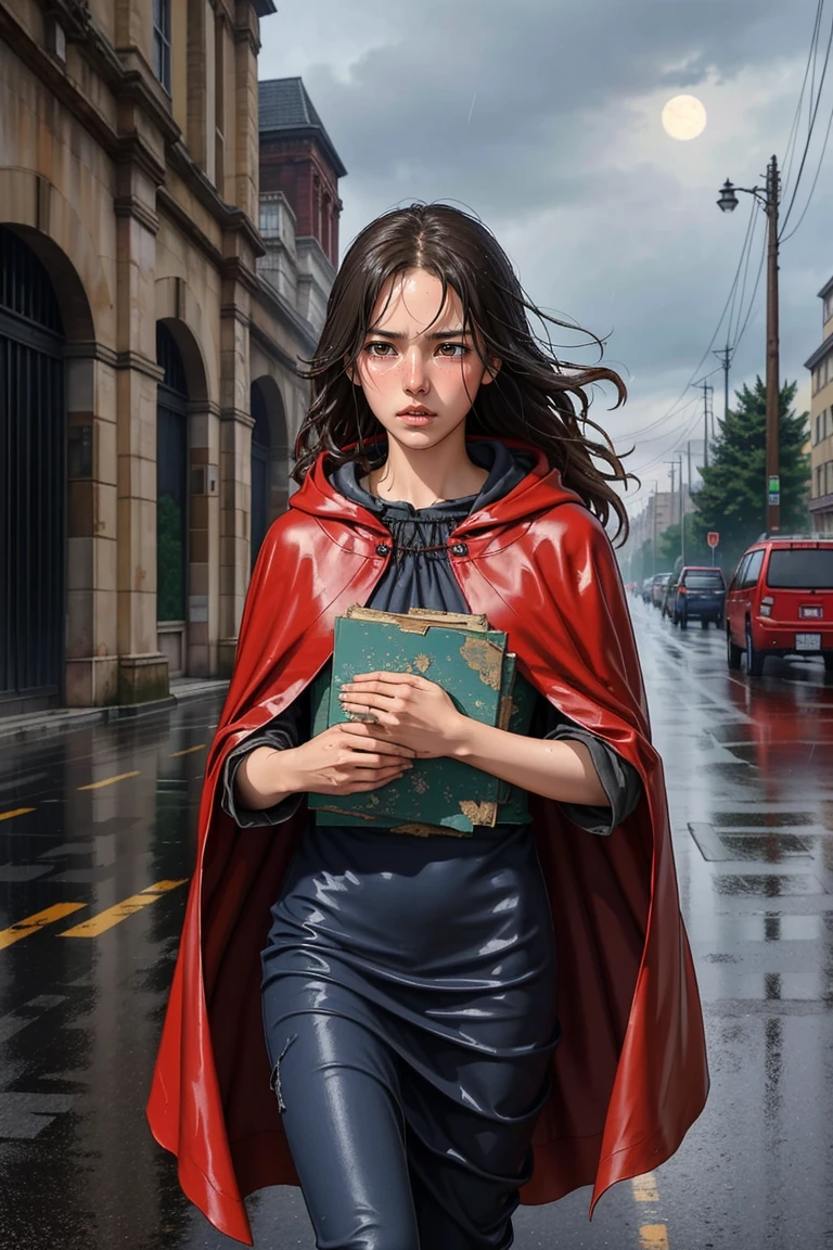 realistic, best quality, (masterpiece: 1.2)
(Anselm Kiefer
Ai Weiwei
Ai Weiwei) photography of
red riding hood, running away from the bad wolf, moonlight, moody, rain
wet, sweaty, desperate expression.
Cute, adorable, brightly colored, cheerful, anime influence, highly detailed