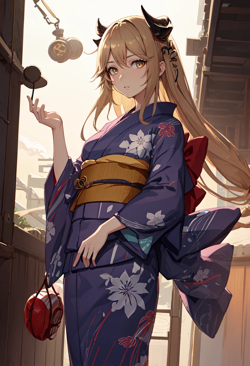 best quality, masterpiece, highres, solo, (meteorite_arknights:1.10), (yukata:1.30), (kimono:1.15), 16 <lora:meteorite_arknights:0.80>