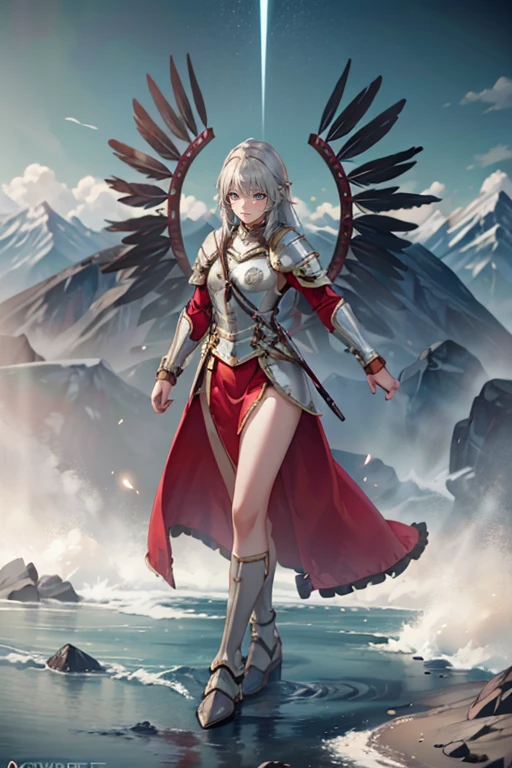 <lora:HXarmour_033d:0.8>,(wings:1.2),mountain,One Leg Up pose,, hxarmour,1girl,(gray armour:1.3),, ultra-detailed,extremely delicate and beautiful,(by exquisite colors block),masterpiece,best quality,unreal engine 5 rendering, light,movie,movie specffects,detailed details,HDR,UHD,8K,CG wallpaper,