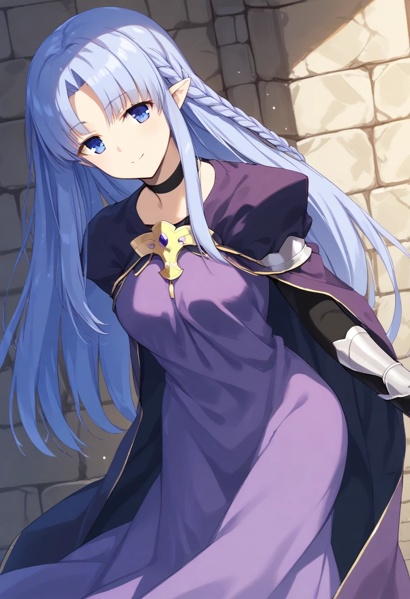 Alexia Midgar, 1girl, solo, The Eminence in Shadow, pleatwhite thighhighs
