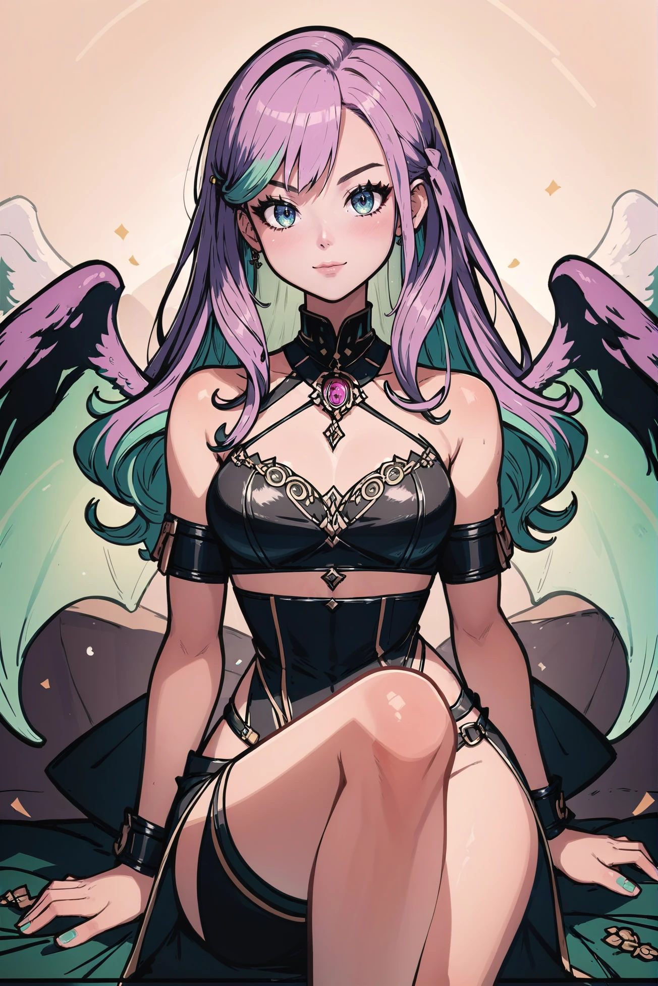 infp young woman、Random Color Short Flannel Shirt、Short tube top with random colors、Short flared skirt with random color check、See-through clothes、cleavage、Jewel-like iridescent eyes、Anime Art Style、A big smile、Full body、Medium Hair、Hair with waves、No hair knots、High-quality ornaments、suggestive pose、Opening legs、fullnude、There are slits in the clothes、Beautiful skin、tattoo on crotch、a choker、Detailed female genitalia、Put a used condom in your mouth、Looking down on the viewer、embarrassed from、The nipple is visible、Heart-shaped pupil、Inside the love hotel