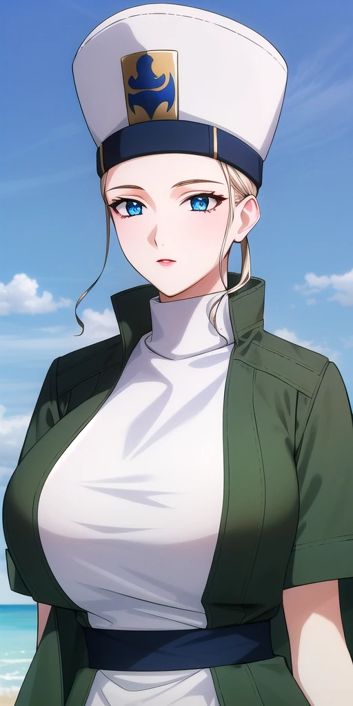 <lora:Rune_VenusV6:0.7> Rune_Venus, huge_breasts, standing, solo,  Green_coat_White_turtleneck_dress_white_headwear_white_gloves_blue_sash, masterpiece, best_quality, detailed_face, detailed_eyes, highres, beautiful, detailed, absurdres,