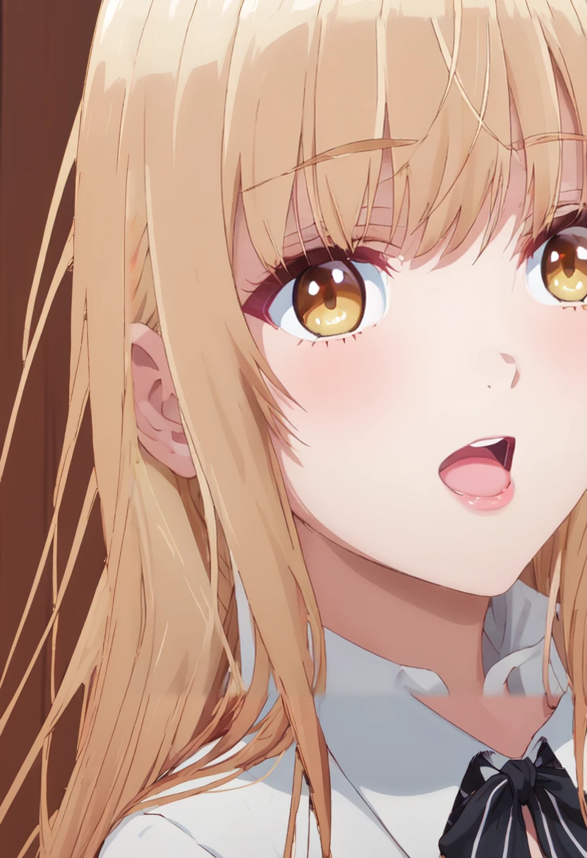 best quality, masterpiece, highres, solo, (shiina_mahiru_otonarinotenshisamaniitsunomanikadameningennisareteitaken:1.10), 1girl, blush, open mouth, portrait, close-up, looking at viewer, :d, :o, anime_style, 1 <lora:shiina_mahiru_otonarinotenshisamaniitsunomanikadameningennisareteitaken:0.80>