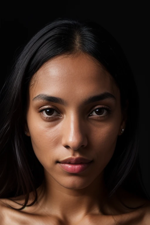 DEN_vyni_SG,
((headshot:1.2) portrait on a (plain black background:1.2), (headshot:1.2), (face focus:1.1), (facing the camera:1.2), Head in the centre, (eye contact:1.3), (intense stare:1.1), mouth open, (facing straightforward:1.2), (forward facing:1.1), Head, face, Head focus, Head tilted down, looking slightly up at the camera:1.2),
bokeh, f1.4, 40mm, photorealistic, raw, 8k, textured skin, skin pores, intricate details <lora:epi_noiseoffset2:1>, epiCRealism