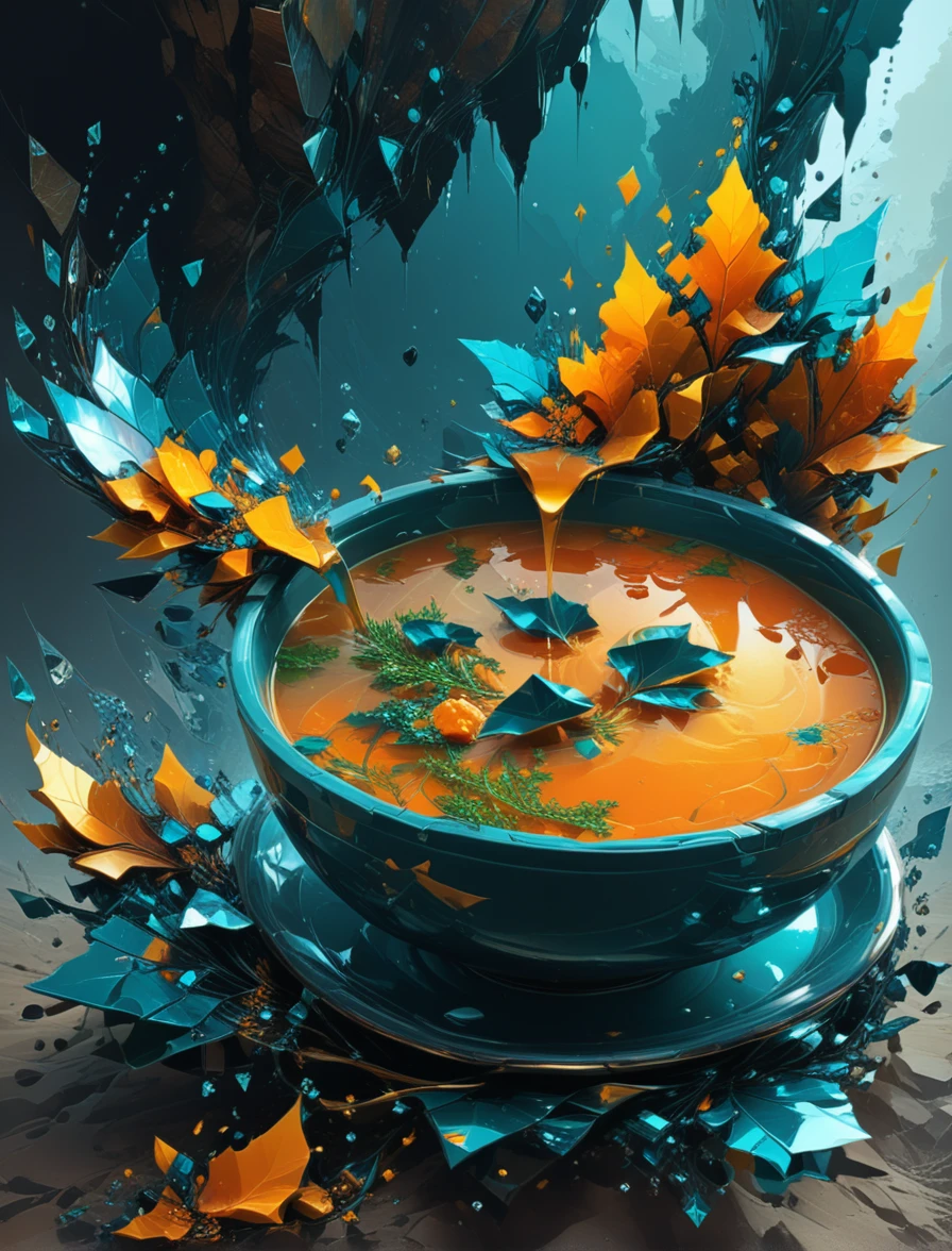 ,frct style,soup,8k,masterpiece, digital painting, illustration, surrealism, masterpiece, dramatic <lora:FractalShardsXL:0.87>