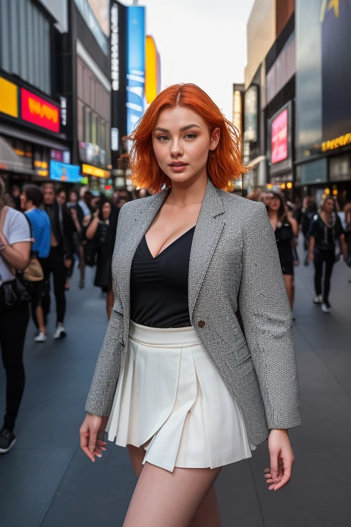 Merger_deb_blares,
(walking down Hollywood boulevard, a busy street scene, public, bustling, crowds, wearing a skirt and blazer:1.2),
bokeh, f1.4, 40mm, photorealistic, raw, 8k, textured skin, skin pores, intricate details  <lora:epi_noiseoffset2:1>, epiCRealism <lora:ClothingAdjuster3:-1>