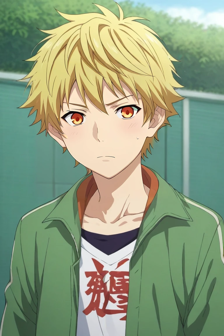 score_9, score_8_up, score_7_up, source_anime, semi-realistic, , , depth of field, 1boy, solo, male focus, <lora:yukine_noragami_pony:0.88>, yukine_noragami, blonde hair, orange eyes, , atompunk, , <lora:sdxl_lightning_8step_lora:1>