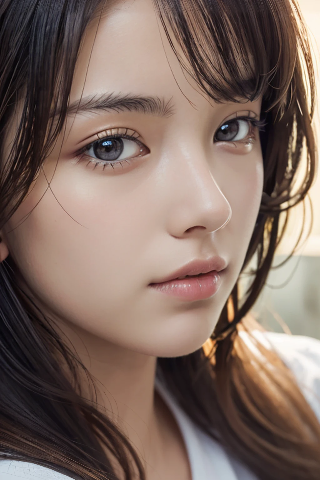 1girl, (close up:1.2), masterpiece, best quality, RAW photo, 16k wallpaper, extremely detailed CG, amazing, finely detail, ultra detailed, hyperrealistic, official art, High quality texture, incredibly absurdres, highres, beautiful face, cute girl, 18 years old girl,