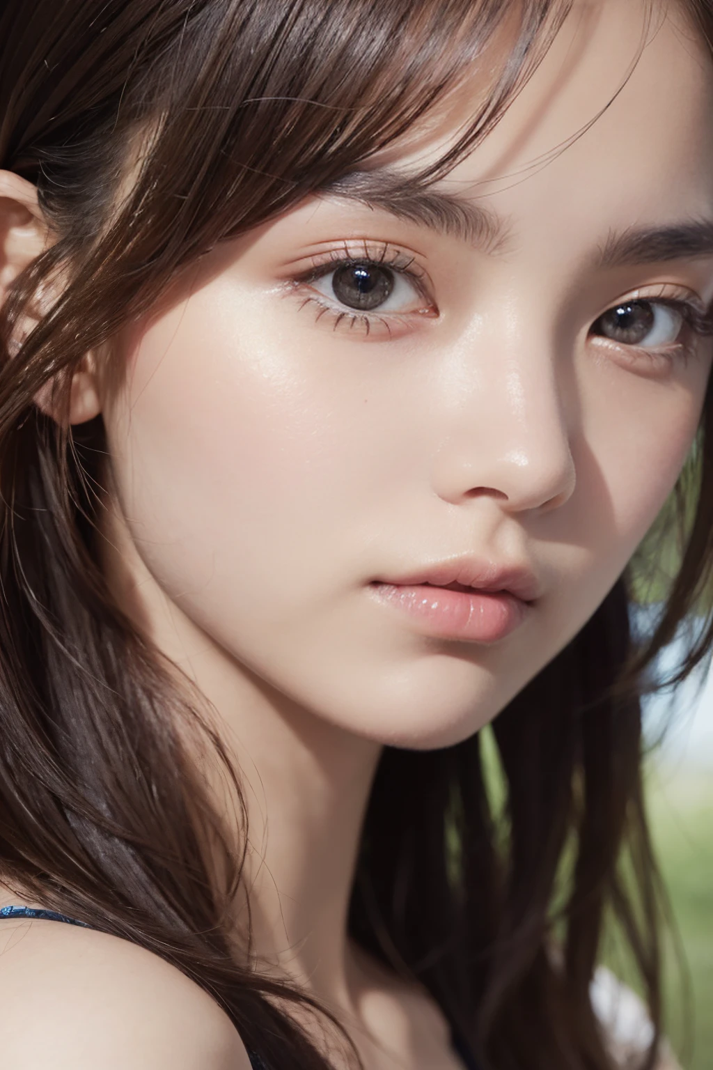 1girl, (close up:1.2), masterpiece, best quality, RAW photo, 16k wallpaper, extremely detailed CG, amazing, finely detail, ultra detailed, hyperrealistic, official art, High quality texture, incredibly absurdres, highres, beautiful face, 18 years old girl,