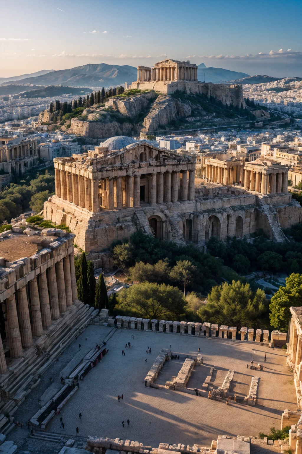 (best quality, high quality, sharp focus:1.4), realistic photo of Greek Acropolis in Athens, best quality, realistic ,masterpiece,