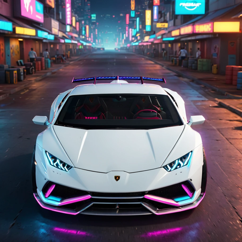 HuracánCar,sports car,white car,masterpiece, <lora:Huracán_XL:0.6>,
front isometric view,neon lights tires,cyberpunk background, smooth outer texture ,bokeh,cinematic shot,big tires