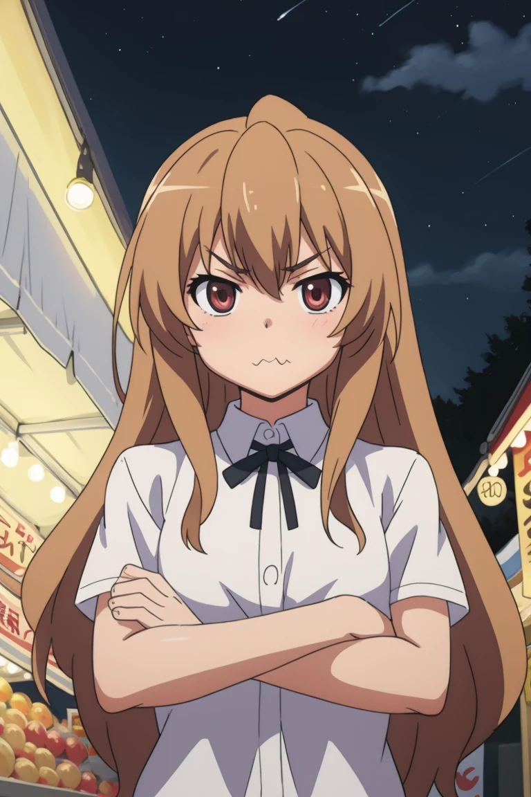 masterpiece, 8k,
taiga,
<lora:toradora_taiga_v2:0.7>
Night Market, 
Pouting with crossed arms