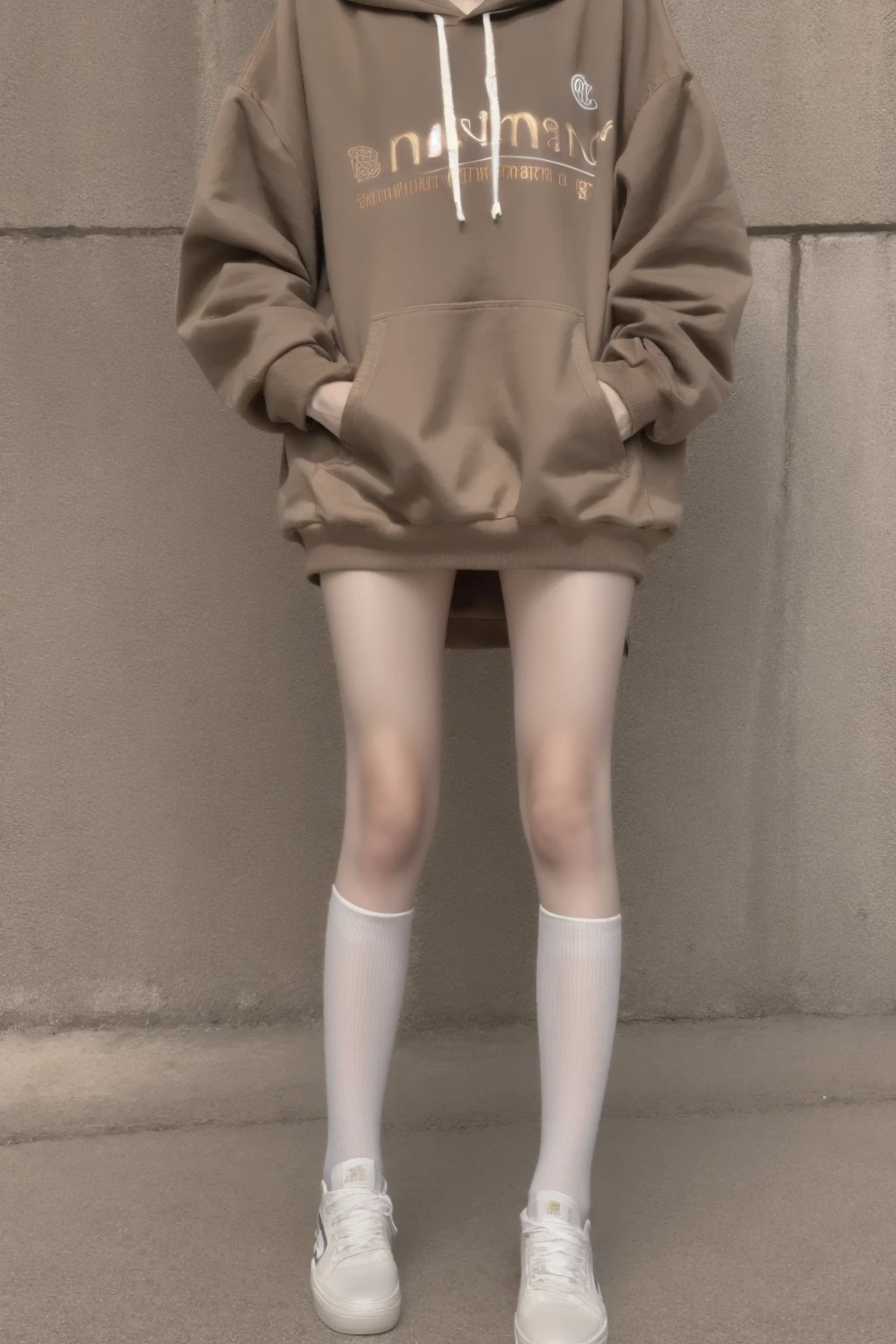 (full_body:1.3),stand,complete body,<lora:1.5_perfect hands:0.8>,<lora:chinese-girl:0.7>,the perfect hand,<lora:perfect hands:0.6>,arm,v_legs,<lora:weiyixiucian:0.6>,hoodie,brown sweat,large sweat,1girl,white silk stockings,socks_over_thighhighs,sneakers,brown_thighhighs,, best quality, masterpiece, (photorealistic:1),ultra high res,highres,, illustration. media, delicate,8k wallpaper,soft light,official art, (realistic:1.2),1girl,