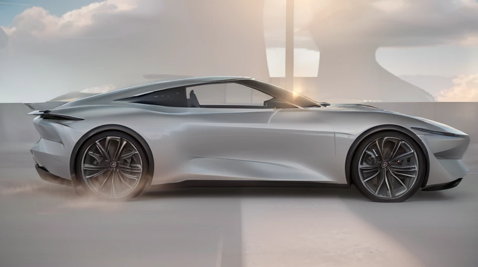 Professional photography of a Futuristic (sport carï¼,ï¼greyï¼ color ,(outdoorï¼ background, modern luxury, natural light,CG,Blender rendering,extremely details, 16K high quality,masterpiece<lora:Infiniti_style:1>