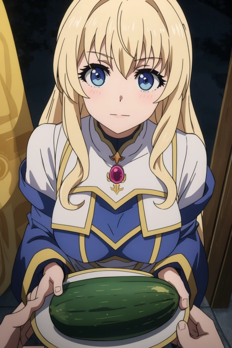 masterpiece, 8k,
<lora:Goblin Slayer_Priestess:0.7> Priestess,
looking at another,
from above, large breasts, SFW, portrait, three-point perspective,
cucumber between breasts,
Otherworldly, Shifting Realities, Cosmic Beings