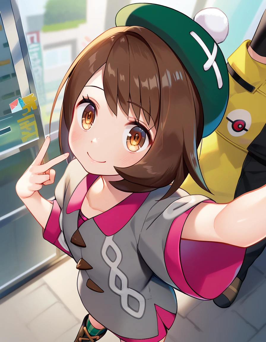 score_9, score_8_up,score_7_up,score_6_up, a girl is in a city, smile, (gloria \(pokemon\),:0.9), dutch angle, from above, v, selfie, boots, beret,
<lora:yukinominato_style_xl_v2:1>