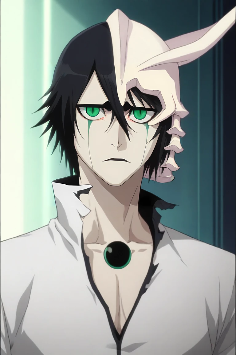 score_9, score_8_up, score_7_up, source_anime, semi-realistic, , upper body, , 1boy, solo, male focus, <lora:ulquiorra_cifer_pony:0.9>, ulquiorra_cifer, , , science fiction cyber-thriller, , <lora:sdxl_lightning_8step_lora:1>