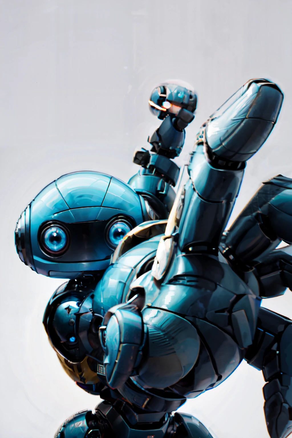 ((masterpiece,best quality)), absurdres, (fist, clenched fist:1.2), IncrsPunchMeme, <lora:PepePunchMemeV2:1>, incoming punch, <lora:CivBot_v2:0.8>, CivBot, blue eyes, looking at viewer, blue eyes, upper body, no humans, glowing, science fiction, yellow robot, CivitAI, C, letter c,