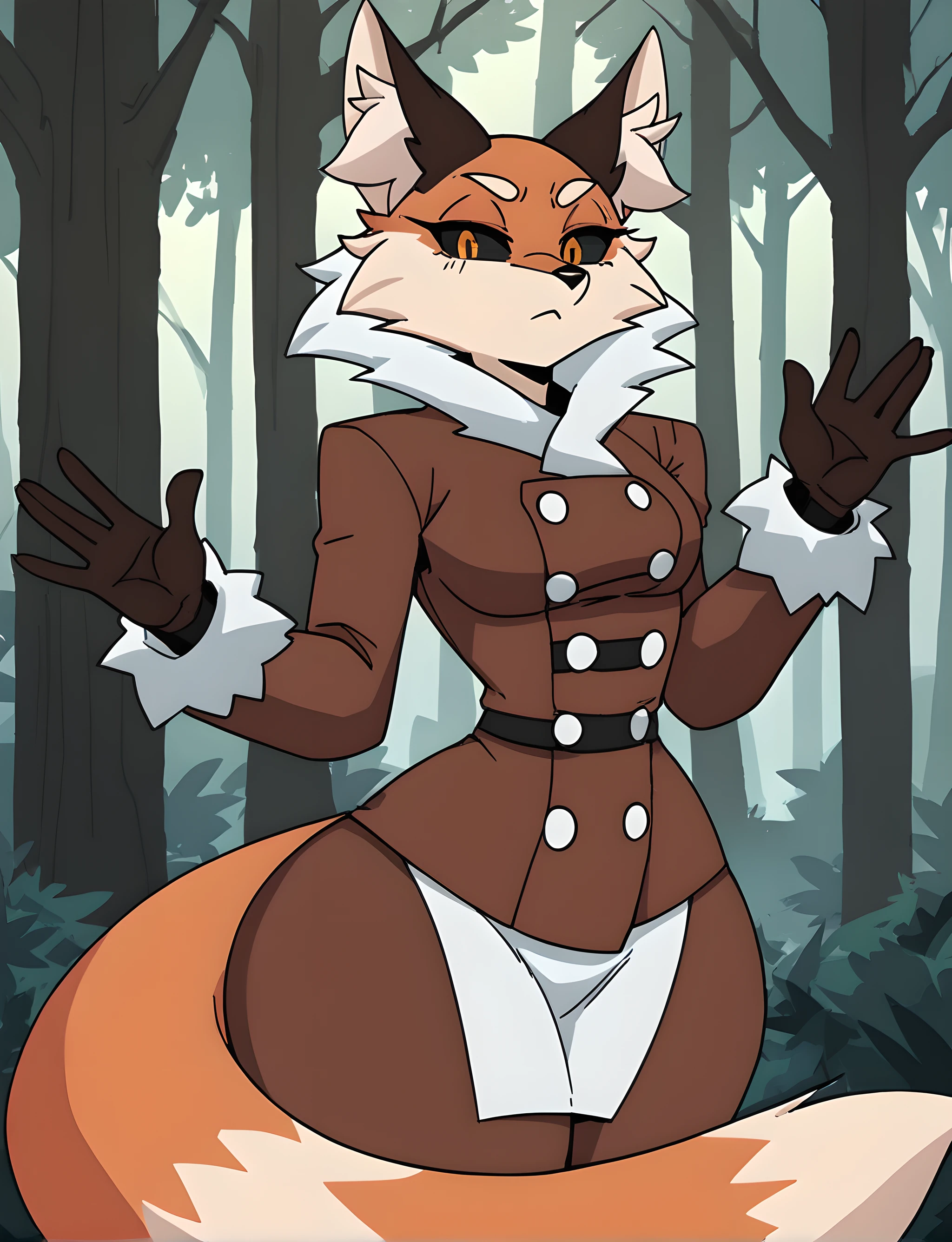 score_9, score_8_up, score_7_up, score_6_up, score_5_up, score_4_up, source_anime, furry, fox
BREAK
1 girl, solo, alicestick, cowboy shot,  black sclera, fur coat, big thighs
BREAK
dark forest,  <lora:AliceStick2:0.75>