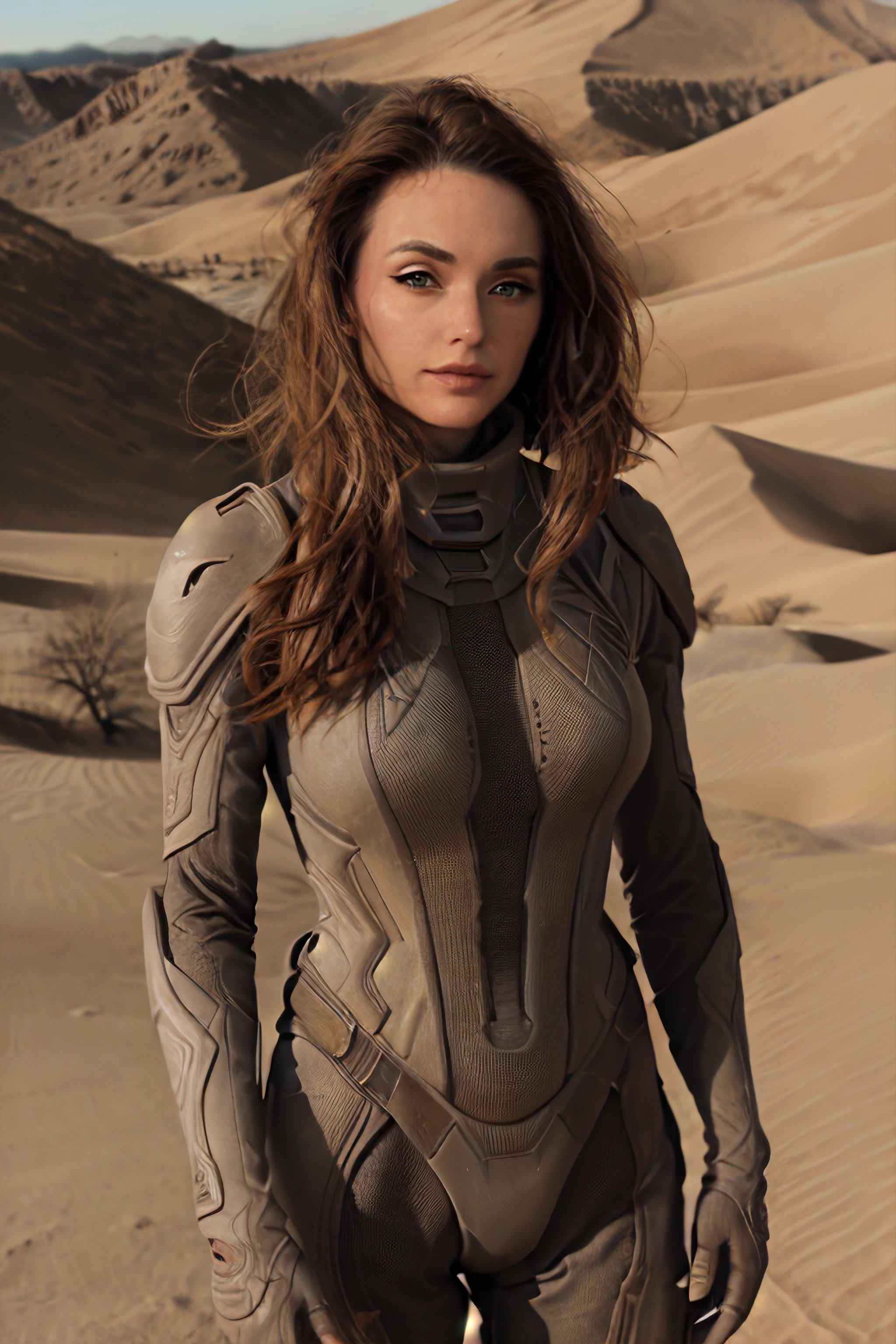 4m0ur4nth, 1girl, face, dunestyle, desert, stillsuit