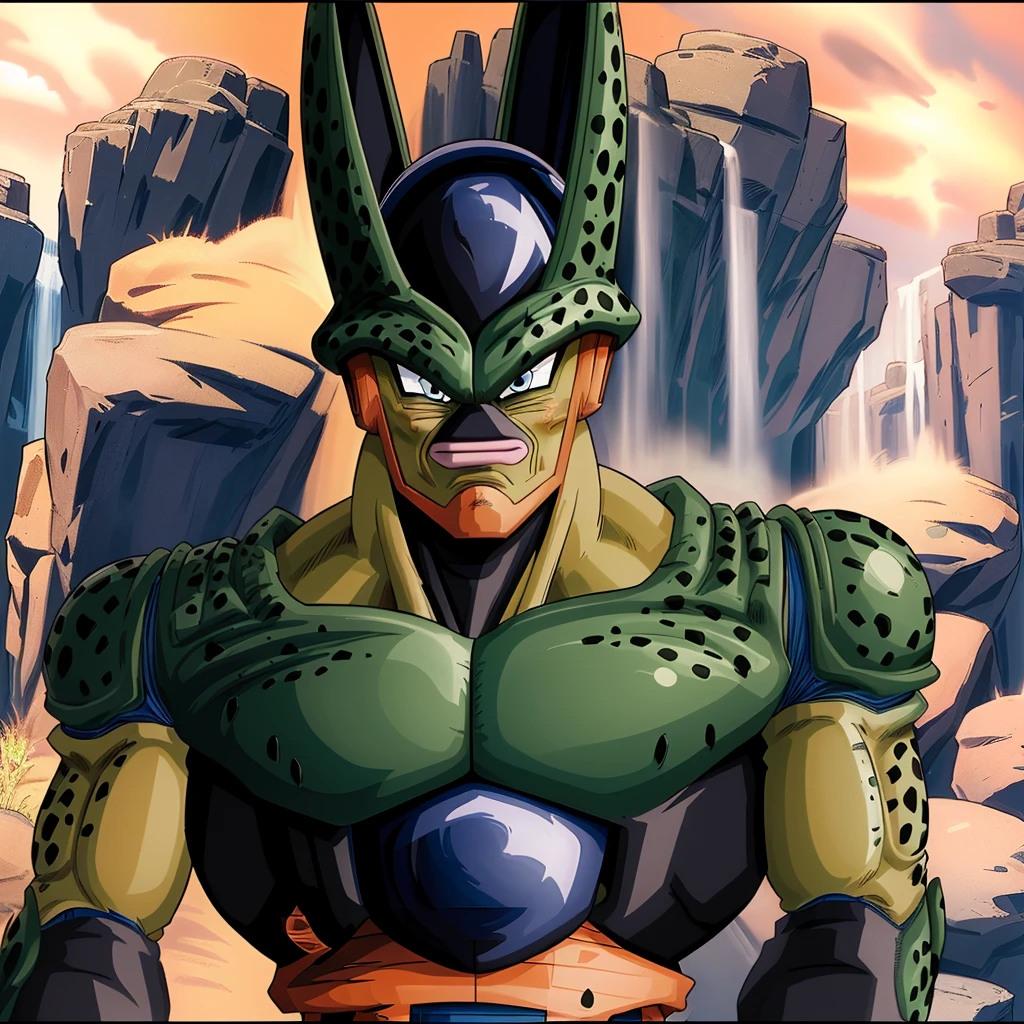 score_9, score_8_up, score_7_up, score_6_up, score_5_up, score_4_up,
vivid colors, 8K, hi-fi,
green skin, dragonball z, evil, villain, tail, intricate detailed eyes, perfect proportions, powerful muscular body, perfect hands, veiny muscular body, thick arms, large biceps, large pecs, fingerless gloves, solo, 
((in the style of the Dragonball Z, ))
((in the style of and art by Akira Toriyama, jiandou, taran fiddler, darkgem, ruaidri, yupa, kiyosan, )),
 <lora:SemiperfectCell:1>