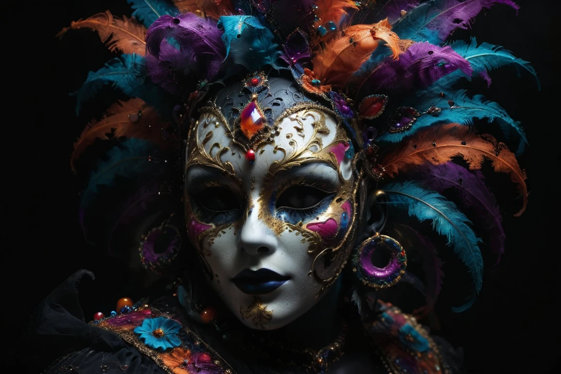 Venice mask, carnival, intricate colors, Artme