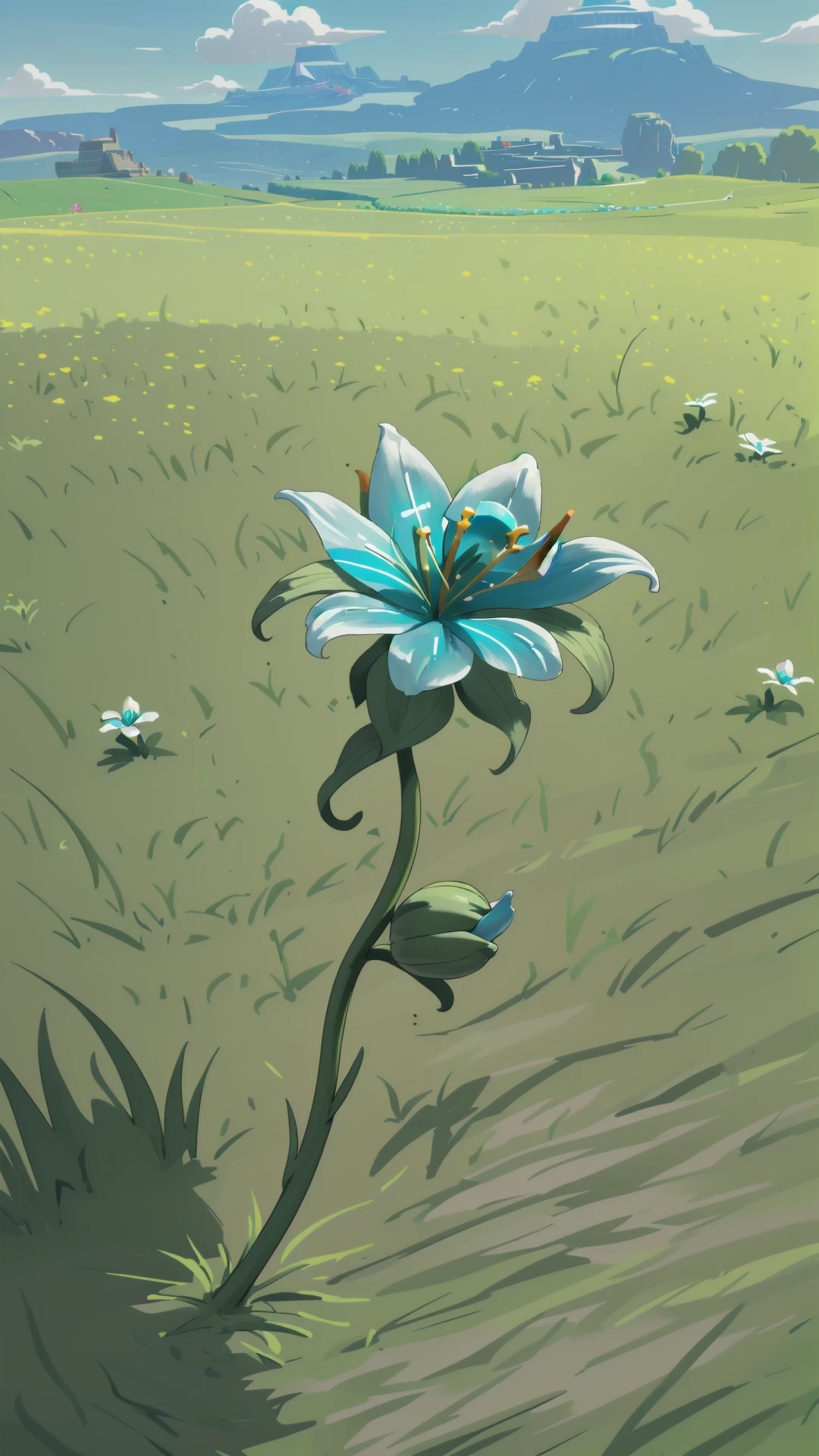 <lora:SilentPrincessBotW:1> SilentPrincessBotW, flower, no humans, field, flower field,