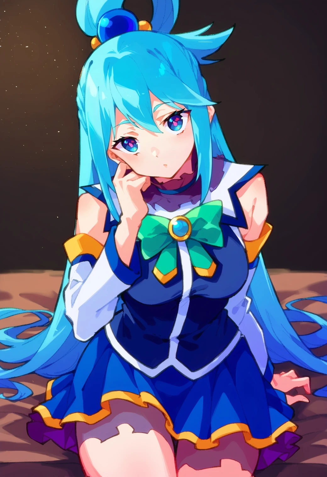 score_9, score_8_up, score_7_up, score_6_up, source anime, BREAK
 <lora:konosuba_aqua:0.8> auqapnxl, aqua \(konosuba\), 1girl, long hair, solo, hair rings,  looking at viewer