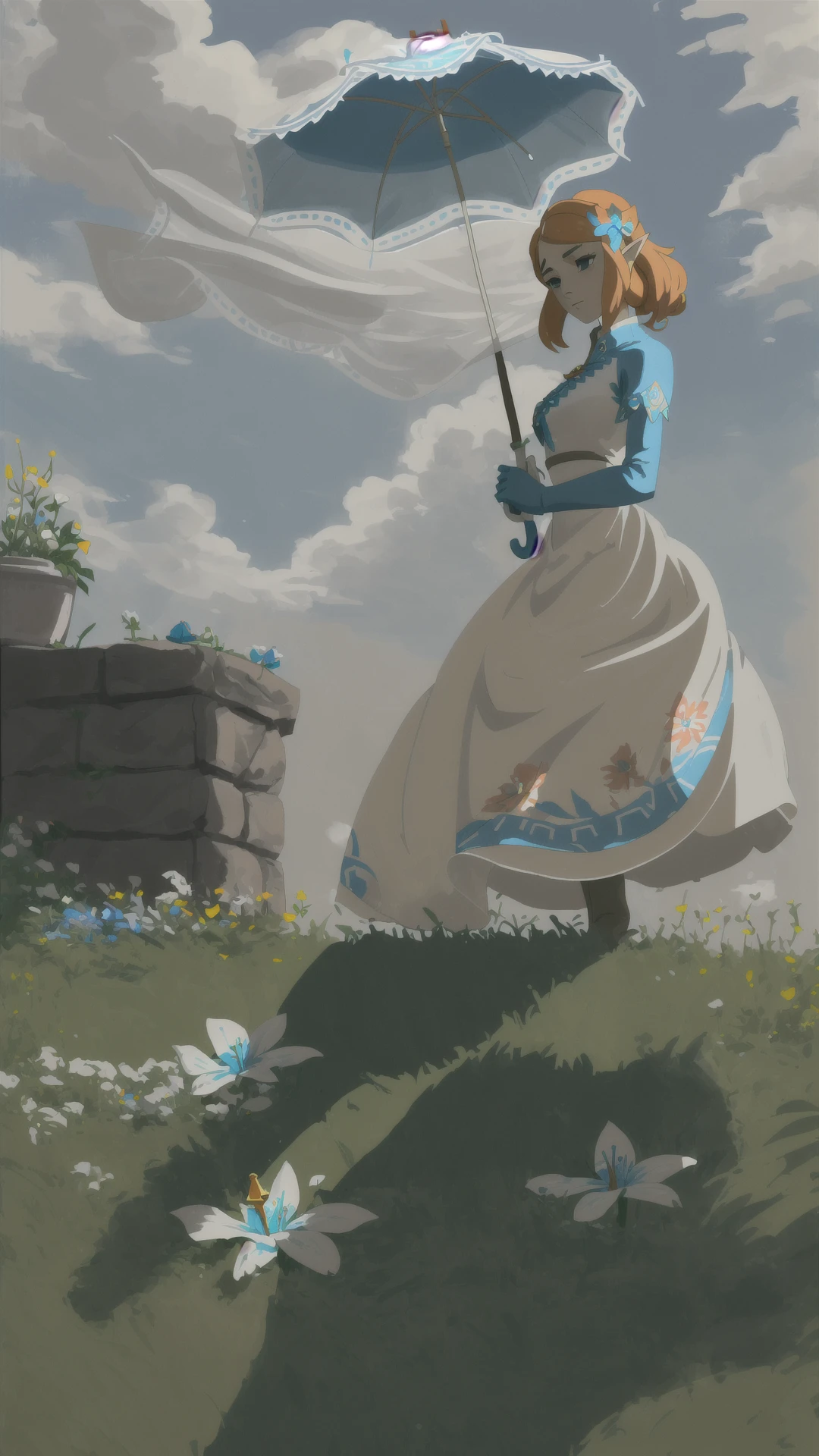 <lora:SilentPrincessBotW:0.8> SilentPrincessBotW, flower, garden, <lora:woman_with_a_parasol_parody:0.8> woman with a parasol holding umbrella,  <lora:BoldCAT_P3:0.8>