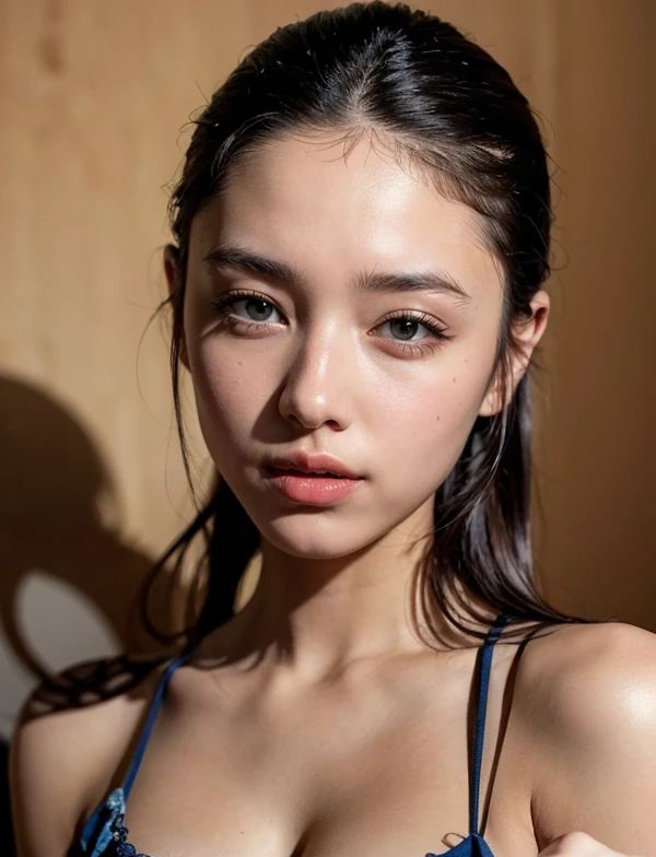 est quality, masterpiece, ultra high res, (photorealistic:1.4), 1girl, offshoulder, deep shadow, shiny skin