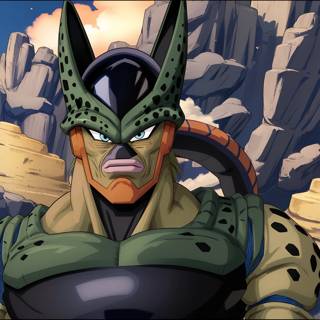 score_9, score_8_up, score_7_up, score_6_up, score_5_up, score_4_up,
vivid colors, 8K, hi-fi,
green skin, dragonball z, evil, villain, tail, intricate detailed eyes, perfect proportions, powerful muscular body, perfect hands, veiny muscular body, thick arms, large biceps, large pecs, fingerless gloves, solo, 
((in the style of the Dragonball Z, ))
((in the style of and art by Akira Toriyama, jiandou, taran fiddler, darkgem, ruaidri, yupa, kiyosan, )),
 <lora:SemiperfectCell:1>