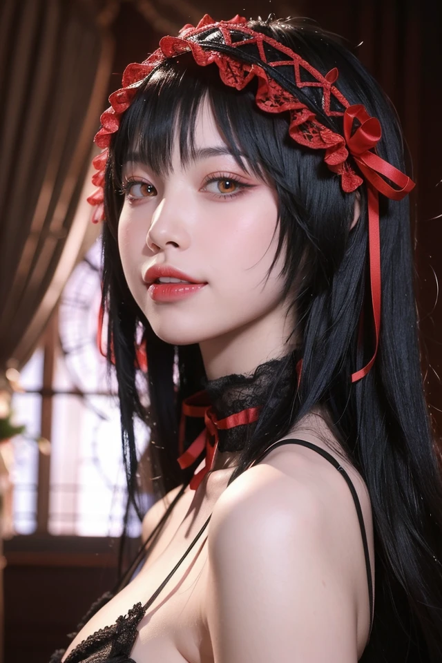 1girl,best quality,masterpiece,illustration,an extremely delicate and beautiful,CG,unity,8k wallpaper,Amazing,finely detail,masterpiece,official art,extremely detailed CG unity 8k wallpaper,incredibly absurdres,huge filesize,ultra-detailed,highres,extremely detailed,beautiful detailed girl,realistic,<lora:Kurumi Tokisaki_20240413114724:0.8>,