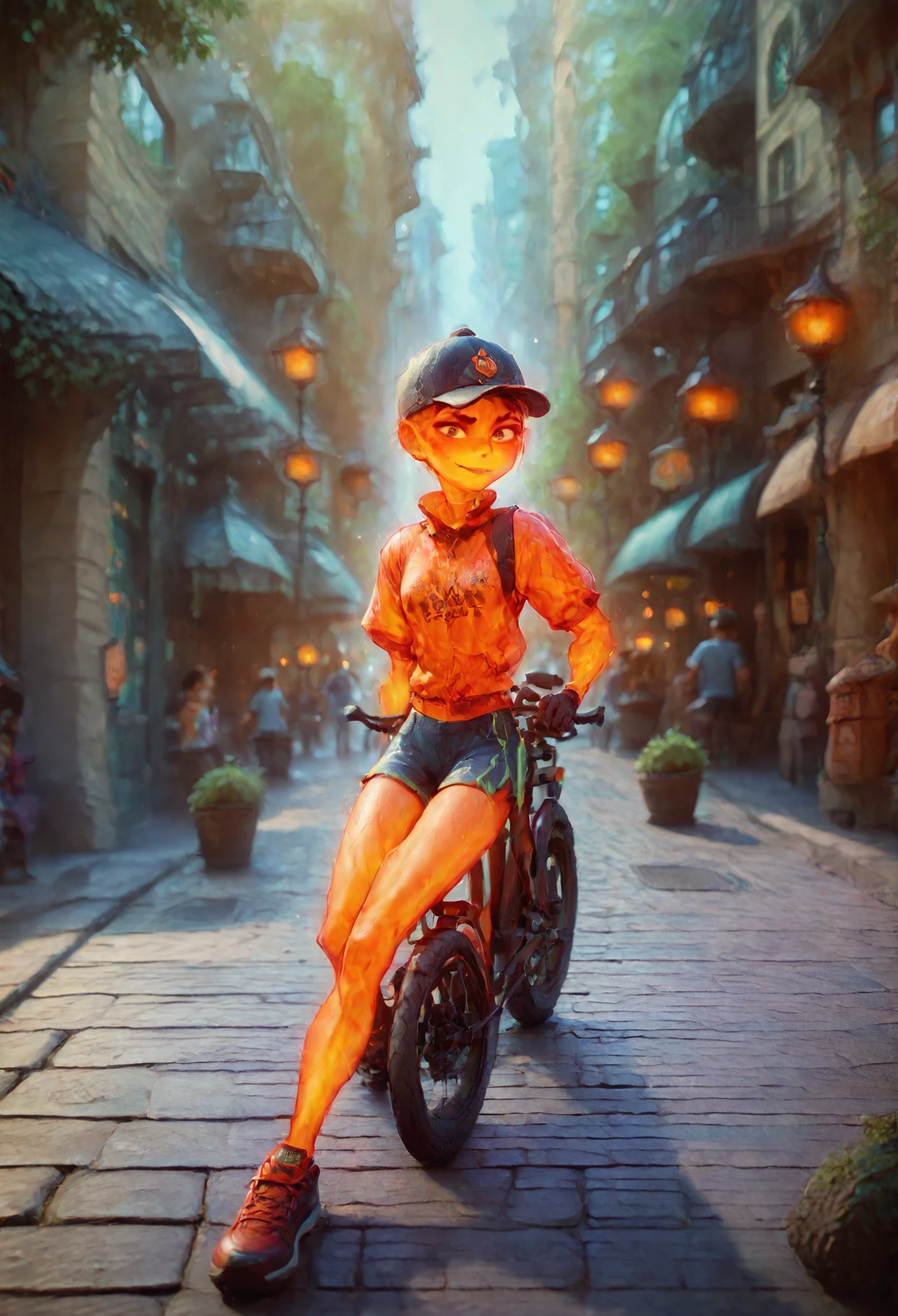 score_9, score_8_up, score_8, frmbr, perfect body, sexy, riding bike at park  <lora:Ember-PonyXL:1>  <lora:Concept Art Eclipse Style LoRA_Pony XL v6:0.1>