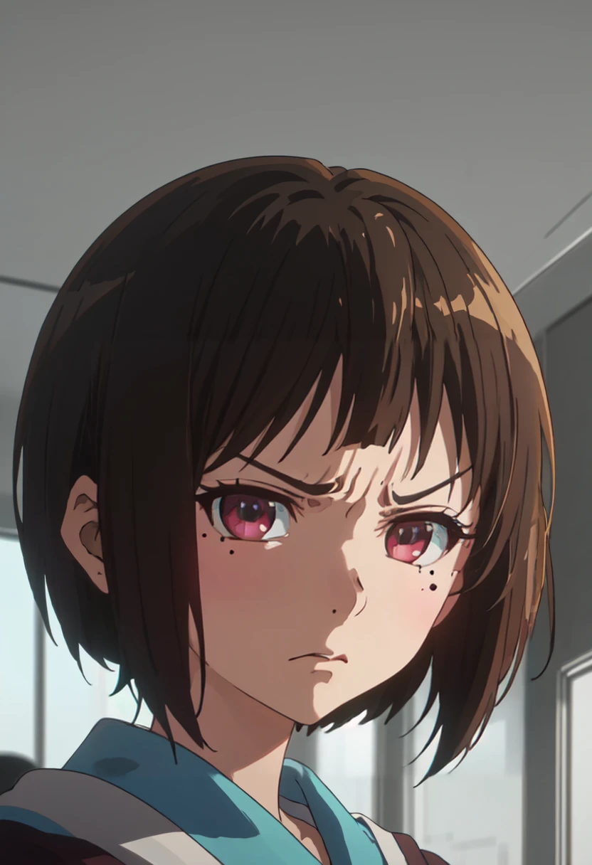 best quality, masterpiece, highres, solo, (nakaseko_kaori_soundeuphonium:1.10), angry, annoyed, portrait, looking at viewer, anime_style, 37 <lora:nakaseko_kaori_soundeuphonium:0.80>