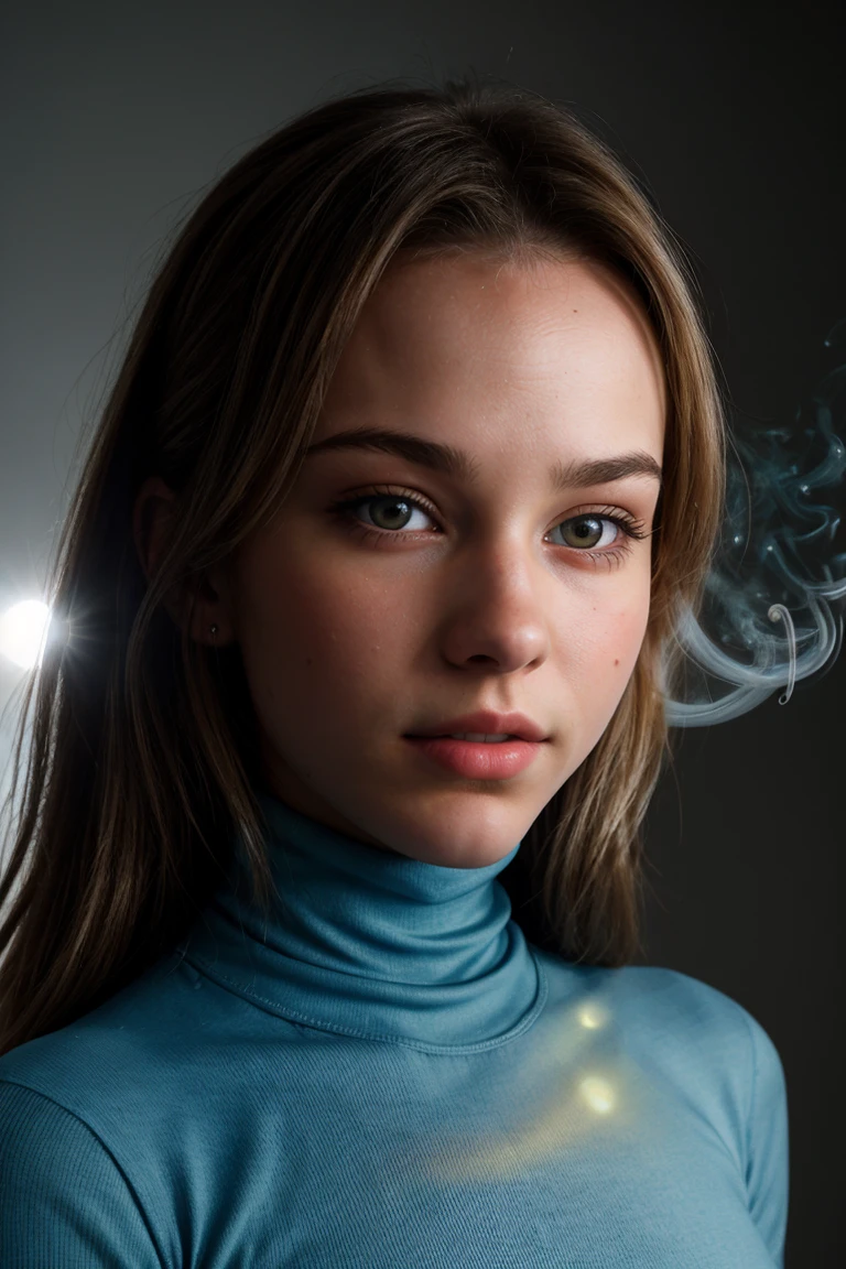 (Close-up Headshot:1.4) DV_S3_Katinka_Vicious BREAK (Yellow Room:1.4) BREAK (Blue Spandex Turtleneck and leggings:1.3) <lora:exposure_control_v10:-0.1> <lora:more_details:0.3> (volumetric smoke and lens flares and backlight:1.4)(facial close-up shot:1.1) (eyeliner, lipstick)