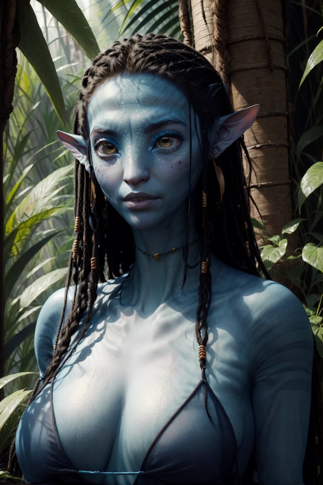 masterpiece, highest quality, high quality, highres,
1girl, Neytiriblueskinbabe, lounging, eyes closed, smiling, stomach, toned, forest, waterfall,
by Jeremy Lipking, by Antonio J. Manzanedo, by (Alphonse Mucha:0.8) digital painting,