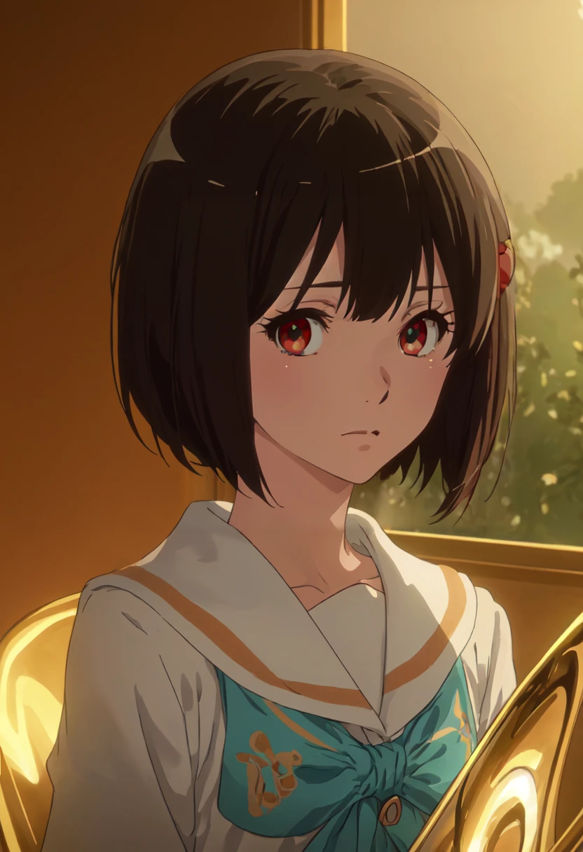 (safe:1.10), best quality, masterpiece, highres, solo, (hisaishi_kanade_soundeuphonium:1.10), portrait, looking at viewer, anime_style, 12 <lora:hisaishi_kanade_soundeuphonium:0.80>