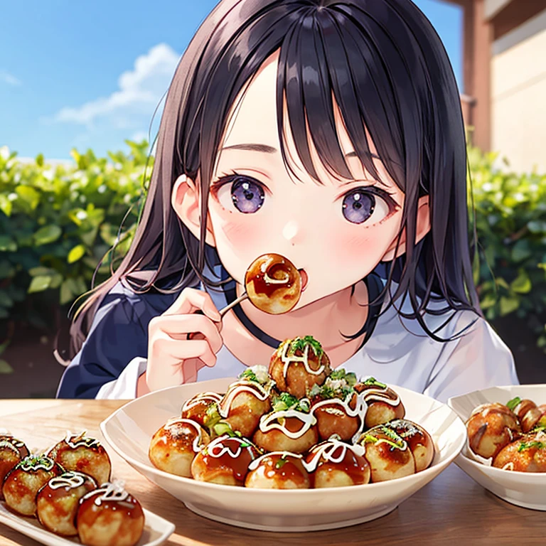 1girl, in mouth <lora:inmouth:0.9>(girl:1.5),:3,
<lora:takoyaki_SD15_V1:0.6> takoyaki, realistic, food focus, food, still life, plate