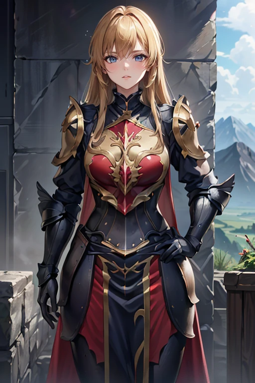 <lora:HXarmour_037:0.8>,mountain,Hands in Pockets,, hxarmour,1girl,(dark red armour:1.3),, ultra-detailed,extremely delicate and beautiful,(by exquisite colors block),masterpiece,best quality,unreal engine 5 rendering,movie light,movie lens,movie special effects,detailed details,HDR,UHD,8K,CG wallpaper,