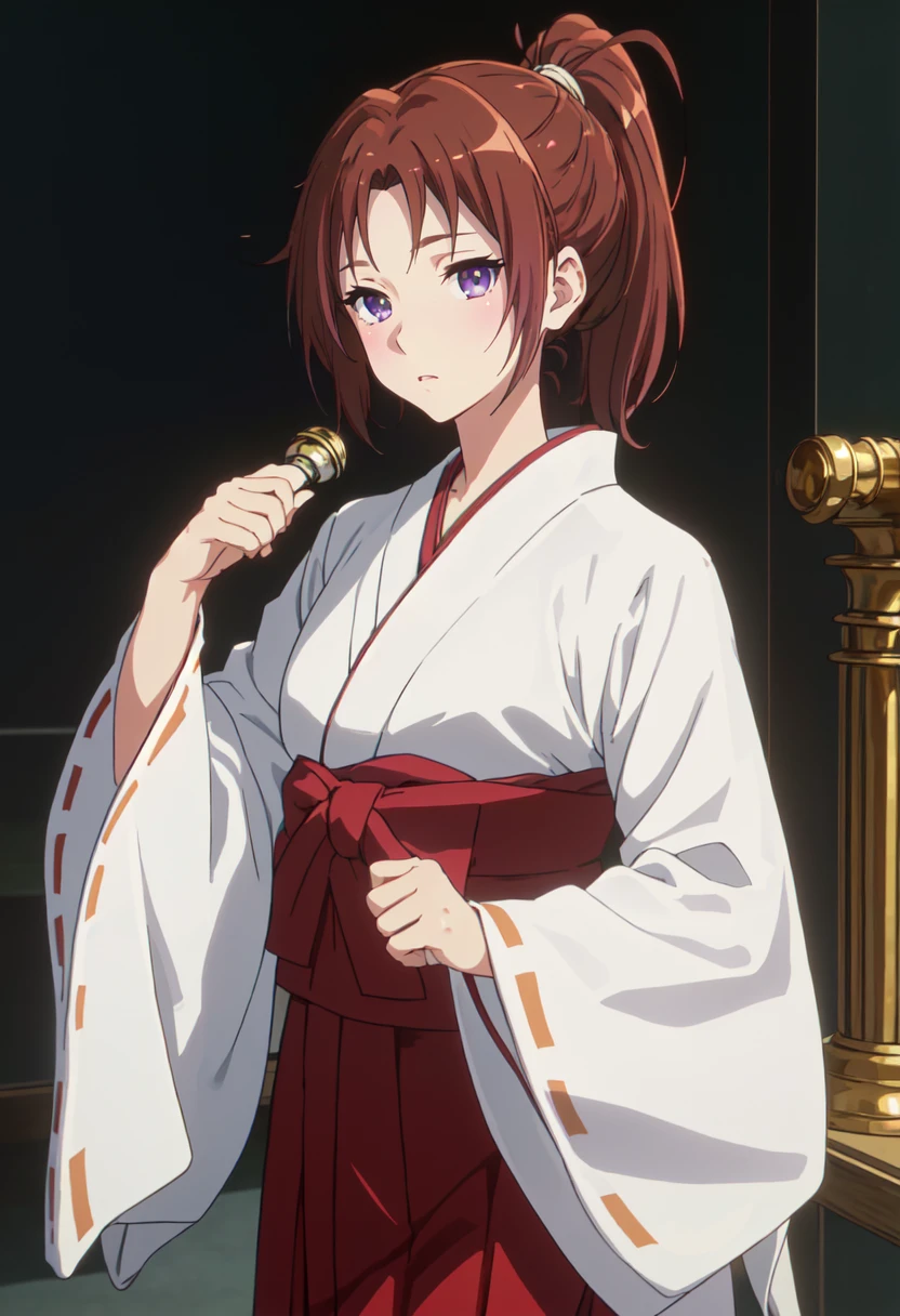 best quality, masterpiece, highres, solo, (nakagawa_natsuki_soundeuphonium:1.10), (white kimono:1.35), (red hakama:1.35), (wide sleeves:1.20), anime_style, 28 <lora:nakagawa_natsuki_soundeuphonium:0.80>