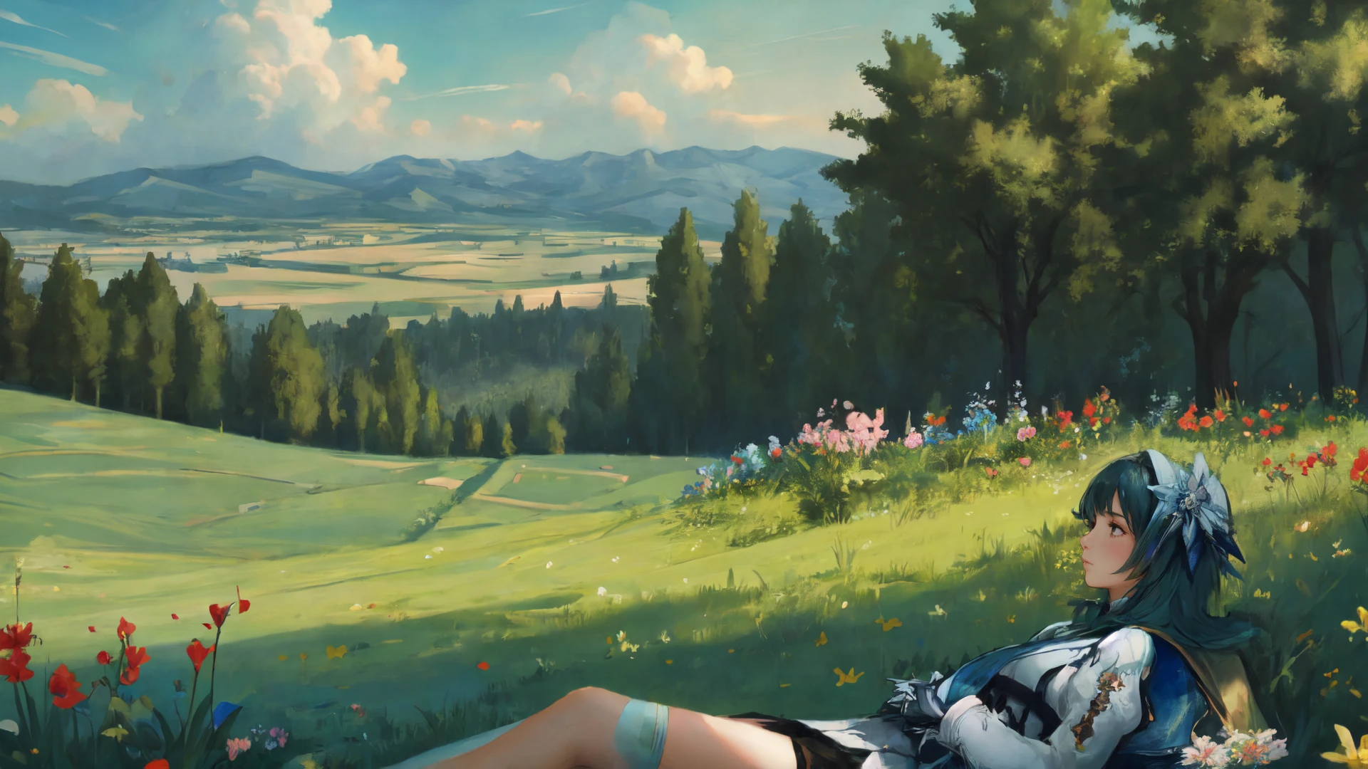 portrait of euladef, 1girl, lying in the grass, flowers,sad, pensive,
looking at the sky,
paify, romanticism,
scenery, spring,
<lora:woafu_paintify:0.5>
<lora:eula2-000009:1>