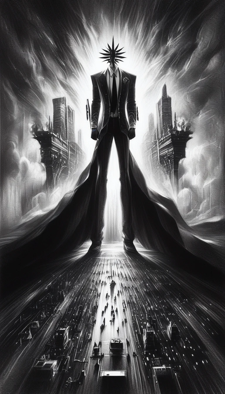 score_9, score_8_up, score_7_up, score_6_up, <lora:CharcoalDarkStylePony:1> CharcoalDarkStyle a triple a game concept art of an anthropomorphic flame in a casual outfit, art by cushart krentz and greg rutkowski, elegant, front view, male person concept art, sharp focus, morandi color scheme, fantasy style, illustration, high quality, digital art, hyperrealism, octane render, commission art, source_anime, dark, sketch, drawn with charcoal, monochrome, black and white, (Masterpiece:1.3) (best quality:1.2) (high quality:1.1)