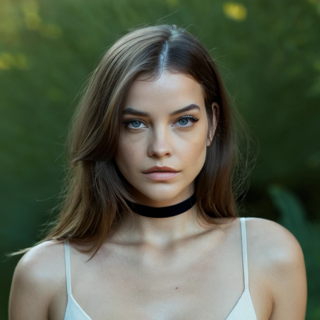 Skin texture, no makeup, Super high res closeup portrait photo of a stunning woman outdoors with straight hair, wearing a small string choker around her neck,f /2.8, Canon, 85mm,cinematic, high quality,looking at the viewer,   barxpalvin,    <lora:barpalvin_32_small_xl_4_standard_wo_cap-merger-11_29_69_04_036_024-barxpalvin:1.05>