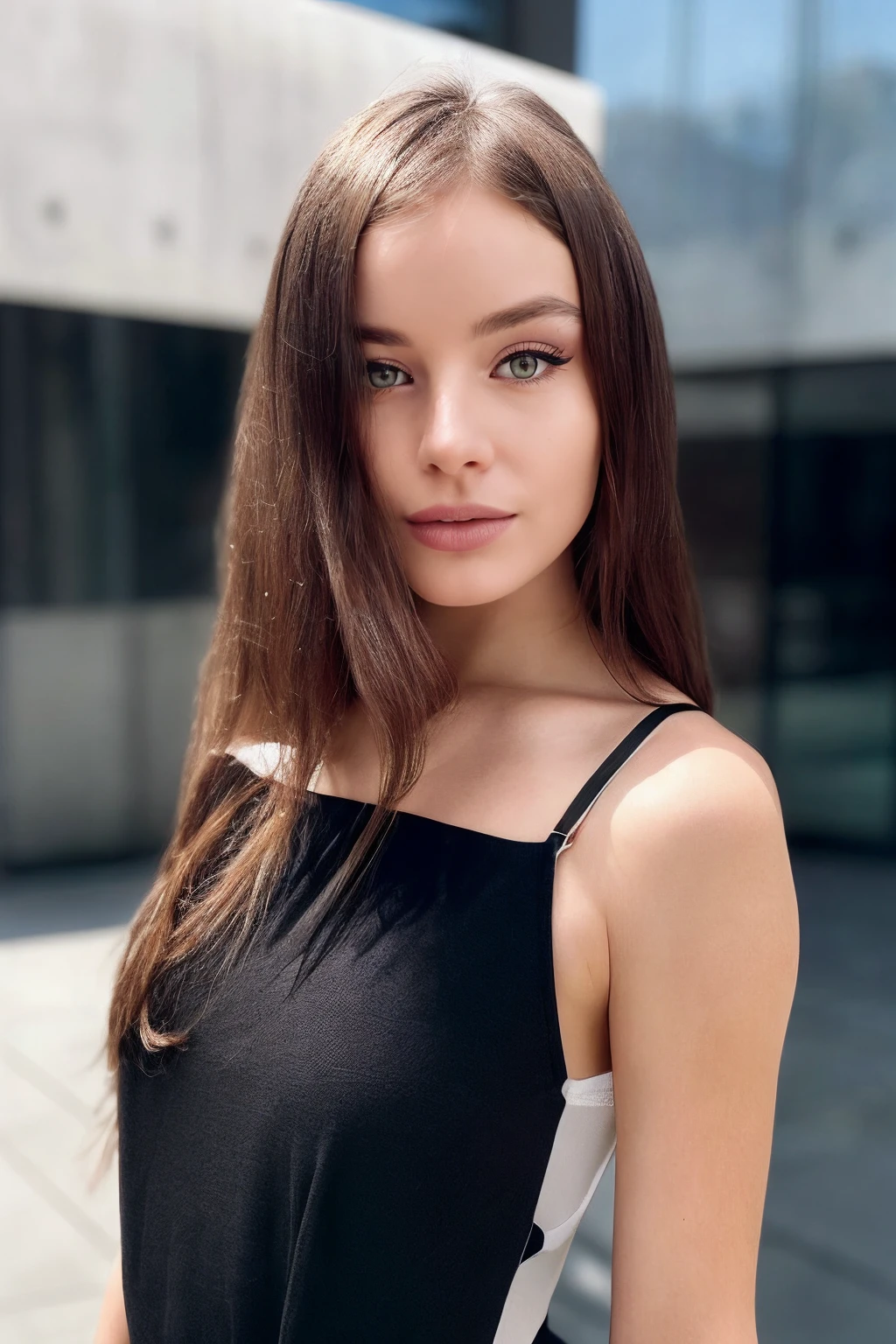 <lora:Malinkaa_Asmr_Lora:0.85>, photo of malinkaa, (realistic), (hyperrealism), (photorealistic:1.4), looking at the viewer, detailed eyes, detailed face, (upper body:1.2), detailed background, black dress, walking at the city streets, night, epiCRealism, epiCPhoto