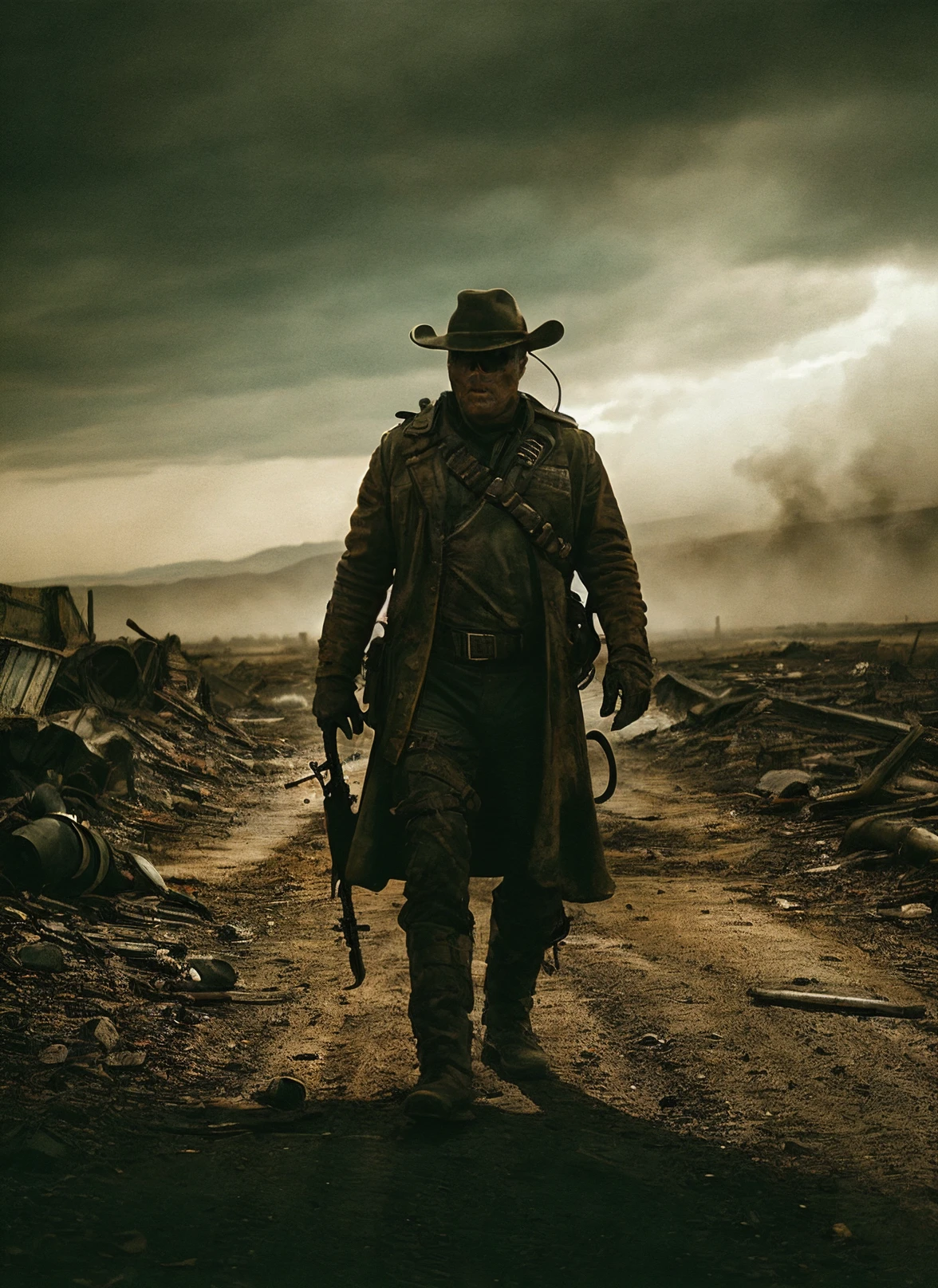 portrait photo of sks person <lora:lora-small-theghoul-v1:0.5> <lora:locon_theghoul_v1_from_v1_64_32:0.5>, apocalyptic theme, fallout theme, <lora:locon_waltongoggins_v1_from_v1_64_32:0.25>, Cinematic photography, mood, cinematic light, compelling composition, storytelling elements, conveys emotion, mood, and narrative depth, creating visually striking images that feel like still frames from a film