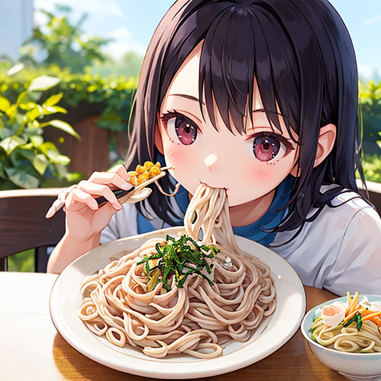 1girl, in mouth <lora:inmouth:0.9>(girl:1.5),:3,
<lora:zarusoba_SD15_V1:0.6> zarusoba, noodles, realistic, food, food focus, plate, cup, table, still life