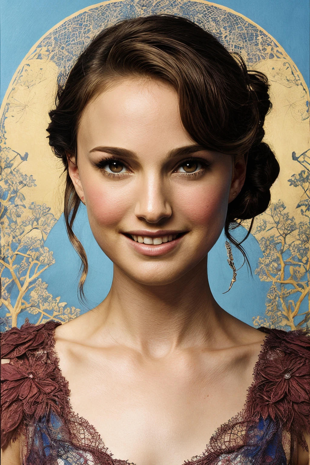 NatalieP_SoloTI_v1,(happy,smile), in Tokyo, art by yoshitaka amano, art by Takato Yamamoto, photorealistic, masterpiece, high quality, artistic, unique, award winning photograph, professional, 8k, RAW photo, best quality,flattering, <lora:add_detail:0.6>,