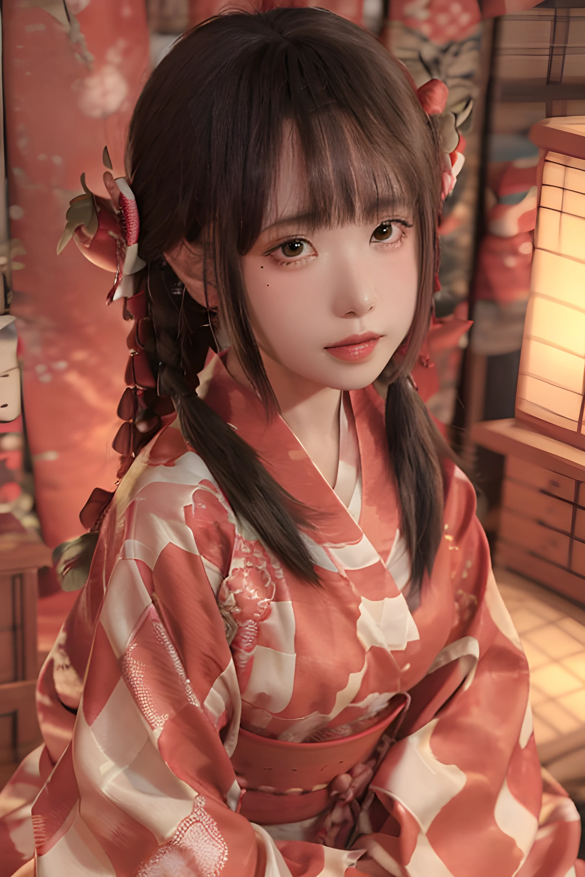 masterpiece, best quality, 1girl, portrait, closeup, nkkyosh, (fully clothes), kimono