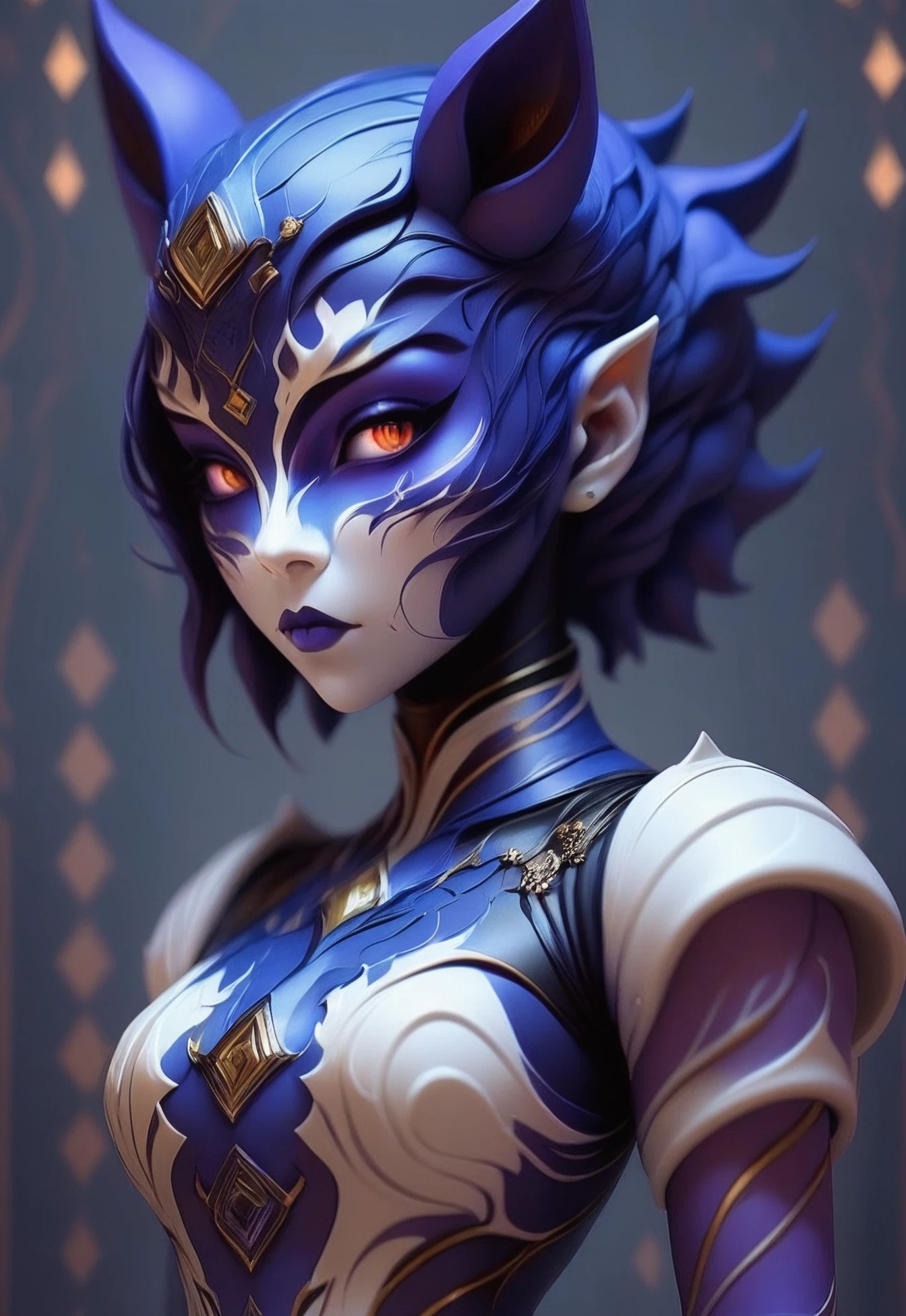 fae automaton, 1girl, woman, portrait, sparkling bright color:mediumpurple and subsurface scattering color:aliceblue color scheme<lora:EnvyStarlightFaeAutomaton01:1>